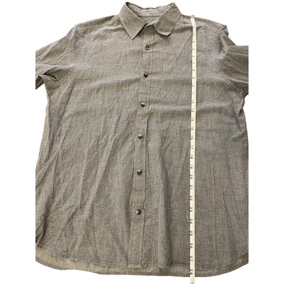 Fat Face Mens Medium Button Up Shirt All Cotton Gray Unique Buttons Long Sleeve - Picture 9 of 10